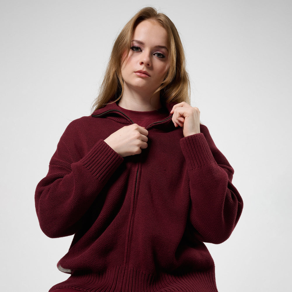 FW25 - Le Zip Knit Bordeaux